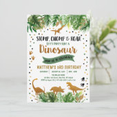 恐竜グリーン＆ゴールドサファリ誕生日 招待状 (スタンド正面)