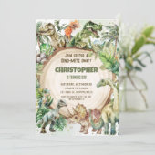 恐竜グリーン ディノマイト誕生日パーティー 招待状 (スタンド正面)