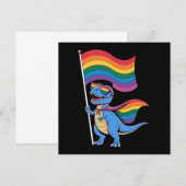 恐竜ゲイプライドLGBTレインボー国旗 招待状 (正面/裏面)