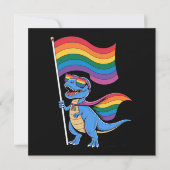 恐竜ゲイプライドLGBTレインボー国旗 招待状 (正面)