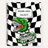 恐竜ゲーマーがビデオゲームのコントローラを持っている ノートブック (正面)