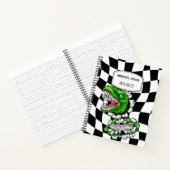 恐竜ゲーマーがビデオゲームのコントローラを持っている ノートブック (内部)