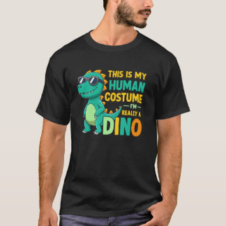 恐竜コスプレの人へ - 人間の格好してるけど本当は恐竜です Tシャツ