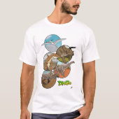 恐竜コラージュ Tシャツ (正面)