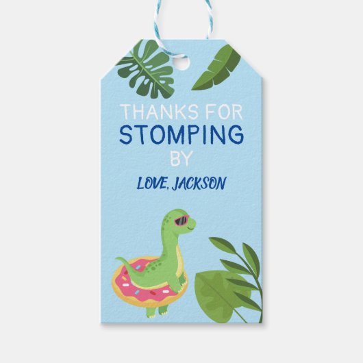 恐竜サンキューバイジャングルテーマ ギフトタグ (正面)