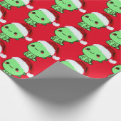 恐竜サンタかわいい ラッピングペーパー (角)
