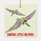 恐竜サンタスリトルヘルパーことわざ セラミックオーナメント (裏面)