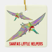 恐竜サンタスリトルヘルパーことわざ セラミックオーナメント (正面)