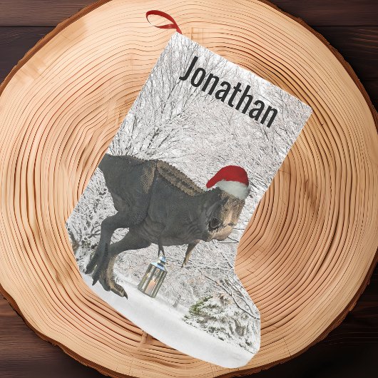 恐竜サンタ・ティラノサウルスTレックス名Winter スモールクリスマスストッキング