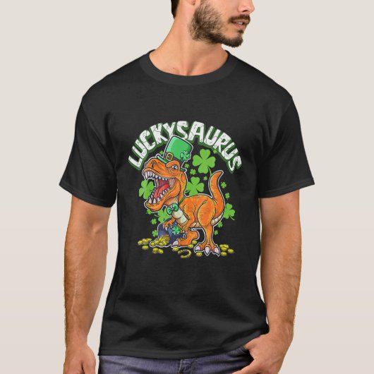 恐竜サンパトリックLUCKYSAURUS Tレックス恐竜ギ Tシャツ (正面)