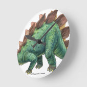 恐竜シリーズ（ステゴサウルス）壁掛け時計 ラウンド壁時計 (傾斜)