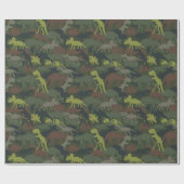 恐竜シルエット偽装誕生日ギフト ラッピングペーパー (フラット)