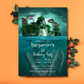 恐竜シンプルをテーマモダンにした誕生日 招待状