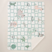 恐竜シンプルスカンジナビアデザイン シェルパブランケット (正面)