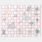 恐竜シンプルスカンジナビアデザイン フリースブランケット (正面(横))