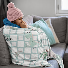 恐竜シンプルスカンジナビアデザイン フリースブランケット