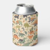 恐竜シームレスパターン 缶クーラー (缶正面)
