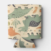 恐竜シームレスパターン 缶クーラー (裏面)