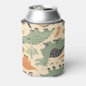 恐竜シームレスパターン 缶クーラー (缶裏面)