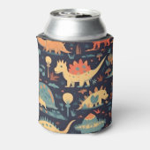 恐竜シームレスパターン 缶クーラー (缶裏面)