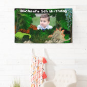 恐竜ジャングルの森DIYフォトボーイズ誕生日 横断幕 (インサイチュ)