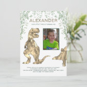 恐竜ジャングル少年フォトバースデーパーティー 招待状 (スタンド正面)