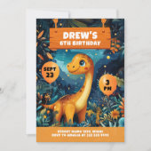 恐竜ジャングル誕生日大冒険 招待状 (正面)