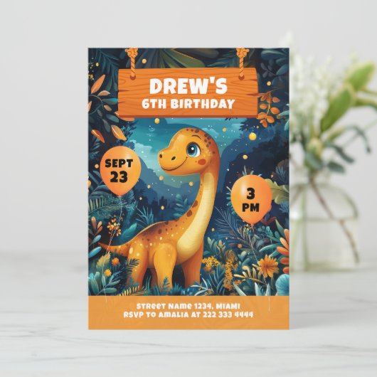 恐竜ジャングル誕生日大冒険 招待状 (スタンド正面)