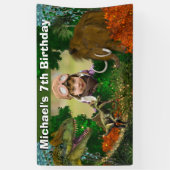 恐竜ジャングルTレックスウーリーマンモス写真 横断幕 (縦)