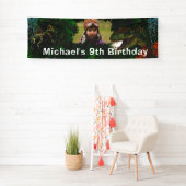 恐竜ジャングルTレックス少年の写真Dino生物 横断幕 (インサイチュ)