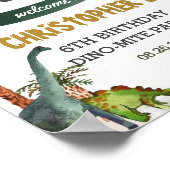 恐竜ジュラクールシック男の子の誕生日パーティーへようこそ ポスター (角)