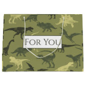 恐竜ジュラシックのパターンあなたのための大きな抱き枕 ラージペーパーバッグ (正面)