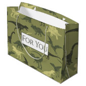 恐竜ジュラシックのパターンあなたのための大きな抱き枕 ラージペーパーバッグ (裏面アングル)