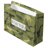 恐竜ジュラシックのパターンあなたのための大きな抱き枕 ラージペーパーバッグ (正面アングル)