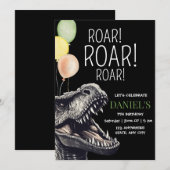 恐竜ジュラシックアドベンチャー T-レックス誕生日 招待状 (正面/裏面)