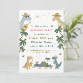 恐竜ジュラシックキッズ先史時代パーティーファン 招待状 (スタンド正面)