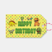 恐竜ジュラシック先史時代おもしろい漫画誕生日 ギフトタグ (正面(横))