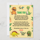 恐竜ジュラシック先史時代のかわいい漫画の写真 サンキューカード (正面)