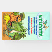 恐竜ジュラシック先史時代のかわいい漫画へようこそ 横断幕 (横)