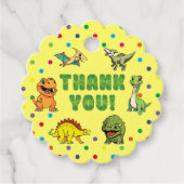 恐竜ジュラシック先史時代のかわいい漫画パーティー フェイバータグ (正面)