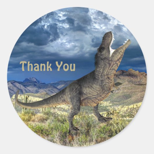 恐竜ジュラシック公園ありがとう美しい ラウンドシール (正面)