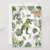 恐竜ジュラシック誕生日パーティストンプチョンプロア 招待状 (裏面)