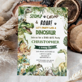 恐竜ジュラシック誕生日パーティストンプチョンプロア 招待状