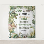 恐竜ジュラシック誕生日パーティーウェルカムバックドロップ タペストリー (正面)