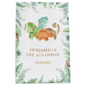 恐竜ジュラシック誕生日パーティー ミディアムペーパーバッグ (正面)