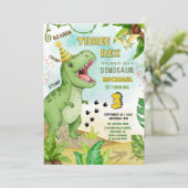 恐竜ジュラシック3歳レックス3歳パーティー 招待状 (スタンド正面)