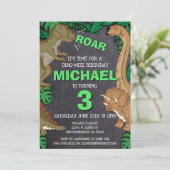 恐竜ジュラシックDinoキッズ3rd誕生日パーティー 招待状 (スタンド正面)