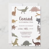 恐竜ジュラモダンシック誕生日パーティミニマリスト 招待状 (正面)