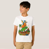恐竜スケートクルー - 先史時代のスポーツクラブ Tシャツ (正面フル)