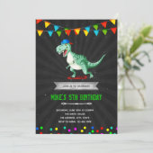 恐竜スケートボードの誕生日パーティー 招待状 (スタンド正面)